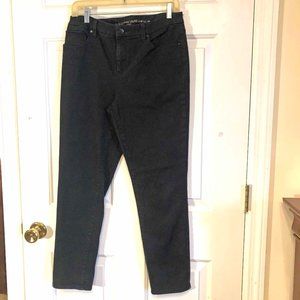 Chico's Girlfriend So Slimming Leg Ankle Size 8R/1R Dark Black Jeans